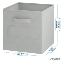 Load image into Gallery viewer, New royexe storage cubes set of 8 storage baskets features dual handles 10 window cards cube storage bins foldable fabric closet shelf organizer drawer organizers and storage light grey