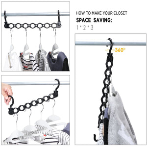 Top rated ipow 6 pack magic hanger heavy duty plastic closet space saving hanger wardrobe clothing cascading hanger organizer for easy wrinkle free shirts pants and coats