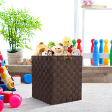 Load image into Gallery viewer, Shop here sorbus foldable storage cube woven basket bin set built in carry handles great for home organization nursery playroom closet dorm etc woven basket bin cubes 2 pack chocolate