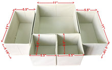 Load image into Gallery viewer, Organize with sodynee fba_scd6sbe foldable cloth storage box closet dresser organizer cube basket bins containers divider with drawers for underwear bras socks ties scarves 6 pack beige
