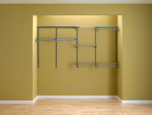 Shop for closetmaid 78809 shelftrack 5ft to 8ft adjustable closet organizer kit satin chrome