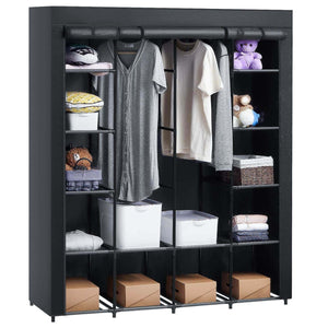 Get aoou closet organizer wardrobe closet portable closet closet organizers and storage with non woven fabric easy to assemble 56 x 18 5 x 66 inches black