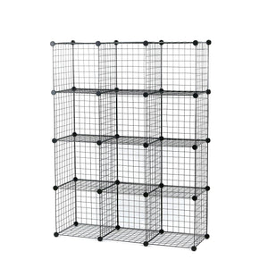 Select nice unicoo multi use diy 12 cube wire grid organizer bookcase bookshelf storage cabinet wardrobe closet toy organizer wire cube storage black wire