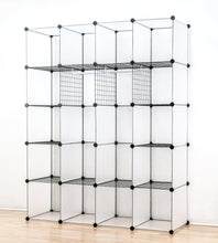 Load image into Gallery viewer, Best seller  unicoo multi use diy 20 cube organizer wardrobe bookcase storage cabinet wardrobe closet with design pattern deeper cube semitransparent