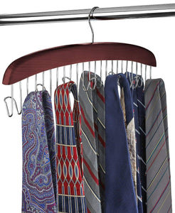 Select nice floridabrands scarf and tie hanger closet organizer and 12 hook wooden tie rack hanger for space saving solution and perfect space saving closet makeover mahogany color