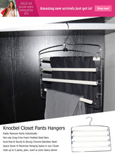 Load image into Gallery viewer, Best seller  knocbel pants clothes hanger closet organizer 4 layers non slip swing arm hangers hook rack for slacks jeans trousers skirts scarf 2 pack beige