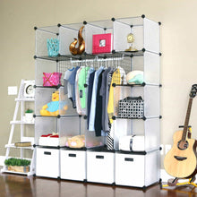 Load image into Gallery viewer, Budget friendly unicoo multi use diy 20 cube organizer wardrobe bookcase storage cabinet wardrobe closet with design pattern deeper cube semitransparent