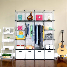 Load image into Gallery viewer, Buy unicoo multi use diy 20 cube organizer wardrobe bookcase storage cabinet wardrobe closet with design pattern deeper cube semitransparent