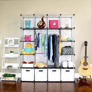 Buy unicoo multi use diy 20 cube organizer wardrobe bookcase storage cabinet wardrobe closet with design pattern deeper cube semitransparent