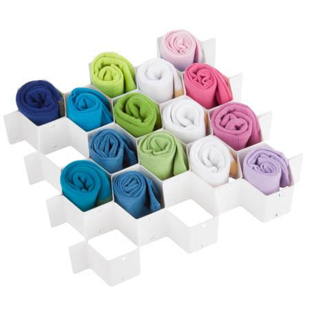 32-Compartment Drawer Organzier, White
