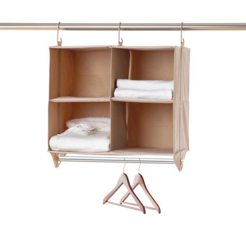 4 Cubby Organizer with Hanging Bar